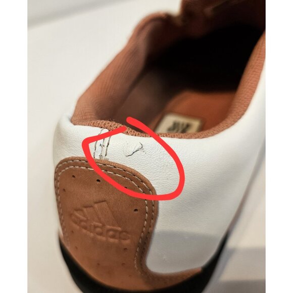 Women's Adidas Golf Shoes Size 10 Slip On White & Brown - Picture 10 of 13